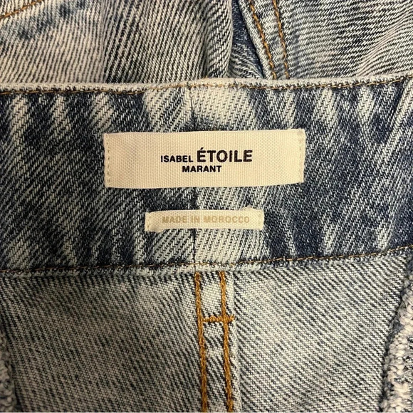 NWT Isabel Marant Etoile Tihiana Denim Shorts - High-Waisted Faded Light Wash - Picture 5 of 8